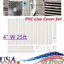 4" W 25 Ft Decorative PVC Line Set Cover Kit for Mini Split Air Conditioners