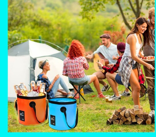 (2Pack) Collapsible Buckets, Camping Water Storage Container 5 Gallon(20L) Po... - Picture 5 of 6