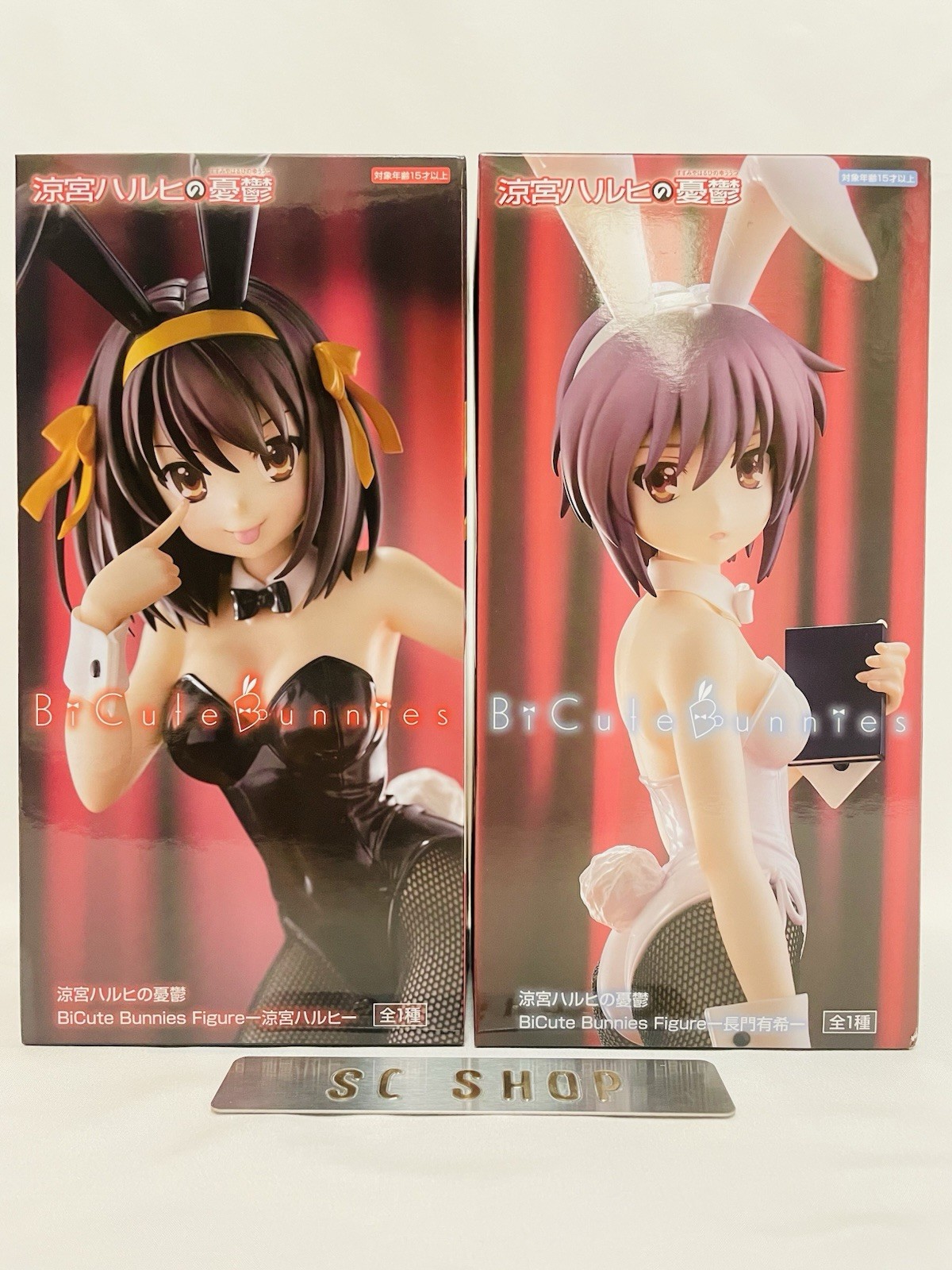 Melancolía de Haruhi Suzumiya BiCute Bunnies Figura Yuki Nagato Set FuRyu JAPÓN