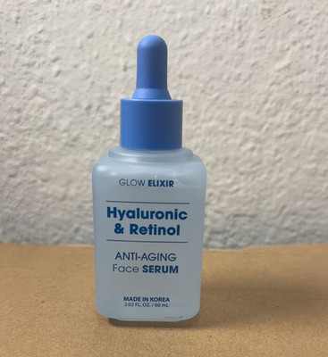 Glow Elixir Hyaluronic Acid + Retinol Anti-Aging Face Serum 2.02 fl oz Vegan