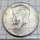 1967  P  Kennedy Half Dollar, 40% Silver, Circulated US 50C Coin.
