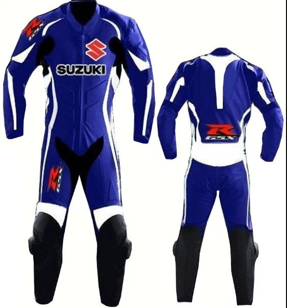 SUZUKI GSXR Motorcycle Biker Leather Suit Mens Motorbike Leather Jacket Trouser