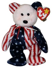 NMTT Ty Beanie Baby SPANGLE the Red/Pink Face Bear 8.5 Inch MINT HANG TAG