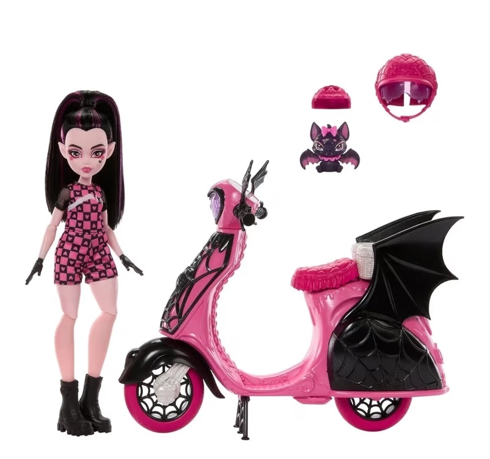 Monster High Draculaura Doll & Vamptastic Scooter Toy Set Gift By Mattel - Image 4 of 4