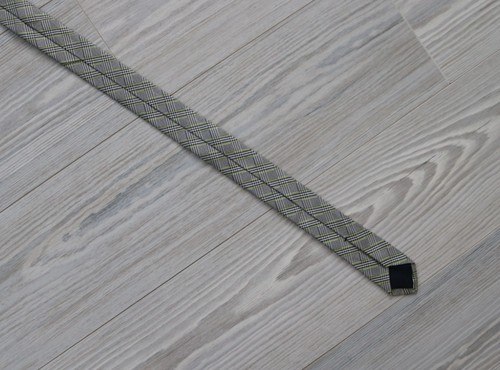 Cravatta collo Brooks Brothers 346 grigia a quadri moderna W 3,5" L 56" ITALIA 100% seta NUOVA - Foto 6 di 6