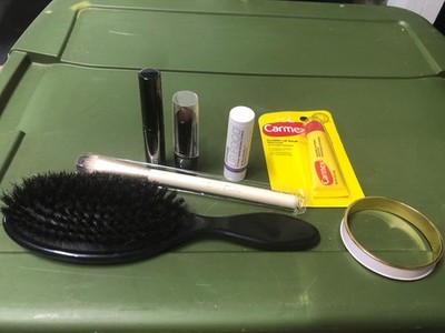 LOT American Crew Brush, Carmex Lip Balm, Wet n Wild Lipstick, Bracelet #JS