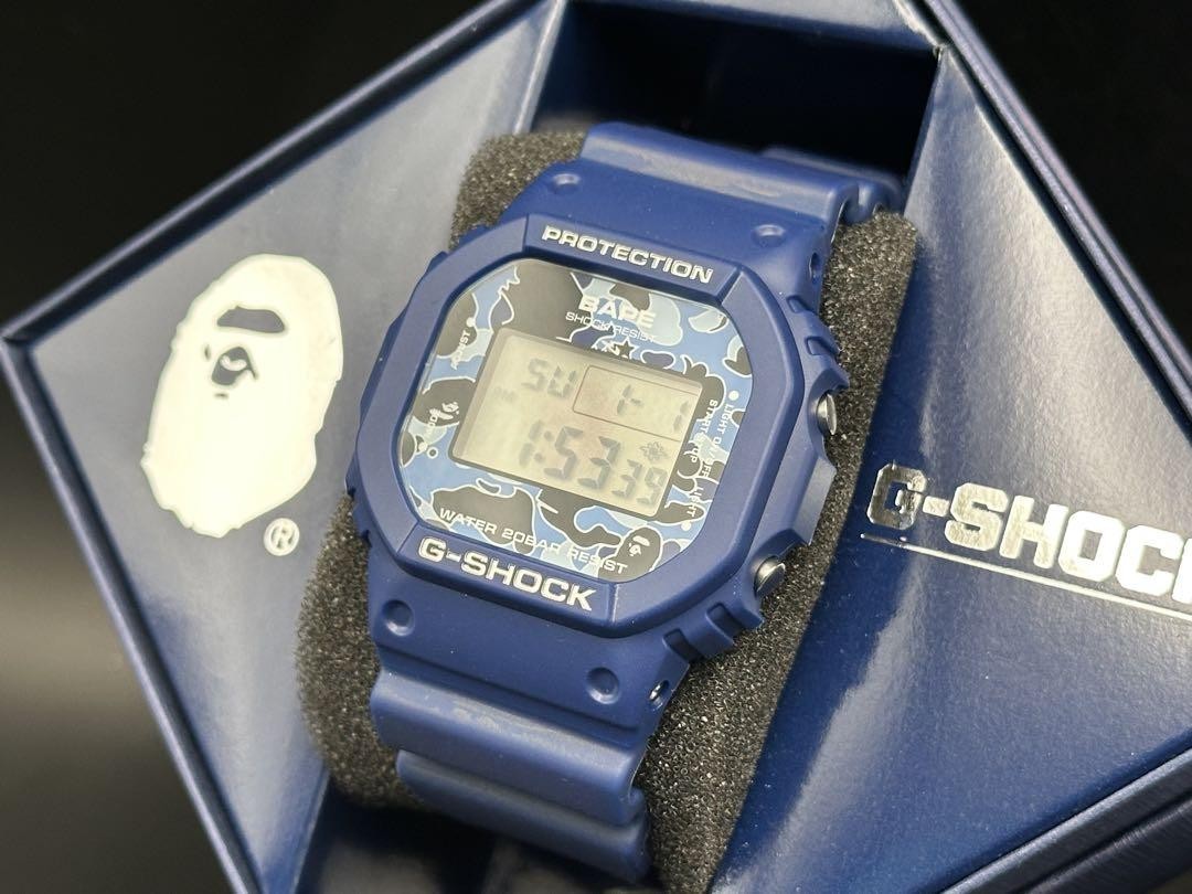 CASIO G SHOCK DW 5600VT BAPE Blue Camo Limited 2000pcs Rare Japan