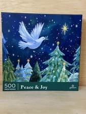 Galison PEACE & JOY 500 piece puzzle Christmas- Sealed