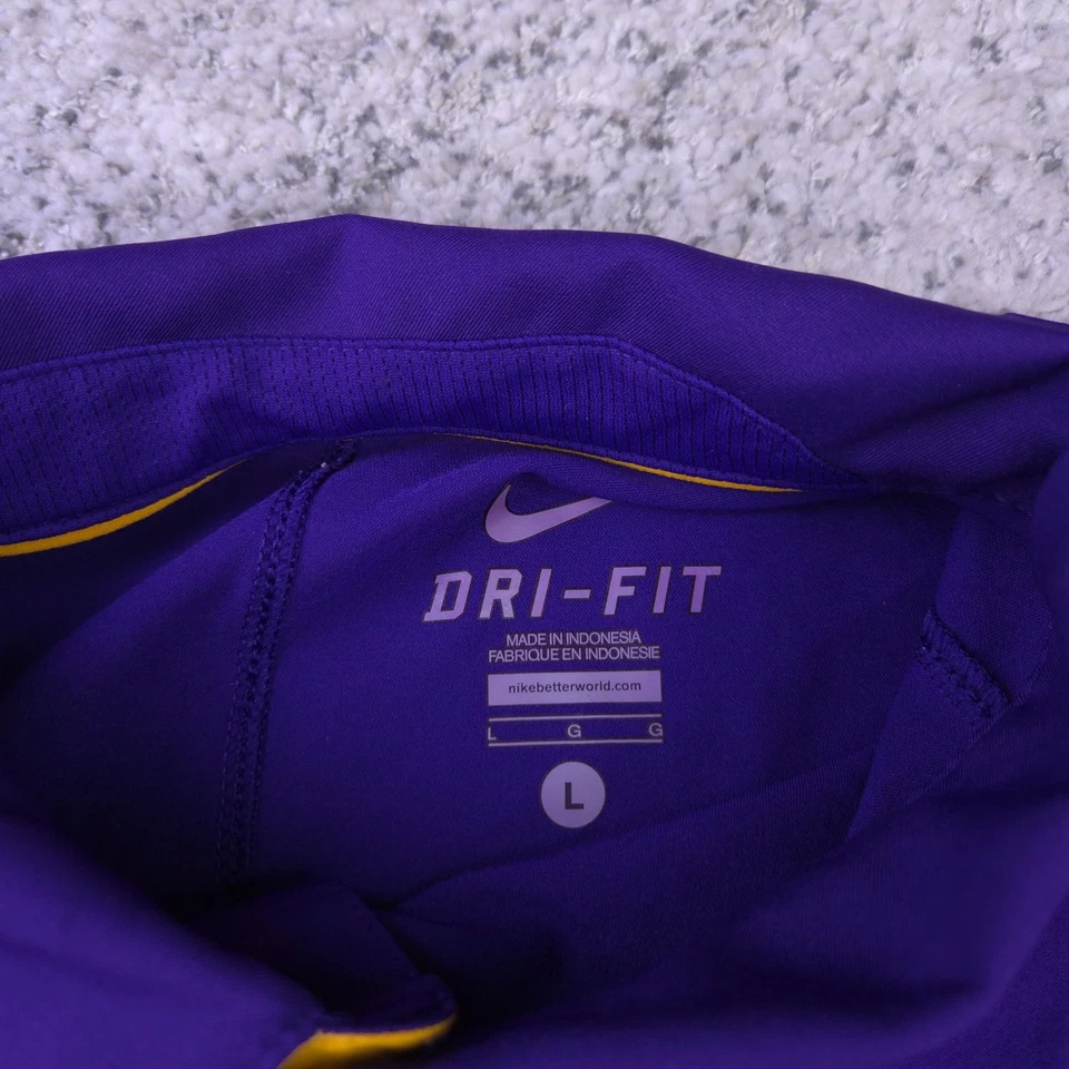 Camisa Polo LSU Tigers Para Hombres Grande Nike Dri-Fit Púrpura Manga Corta Louisiana Golf Foto 4 de 4