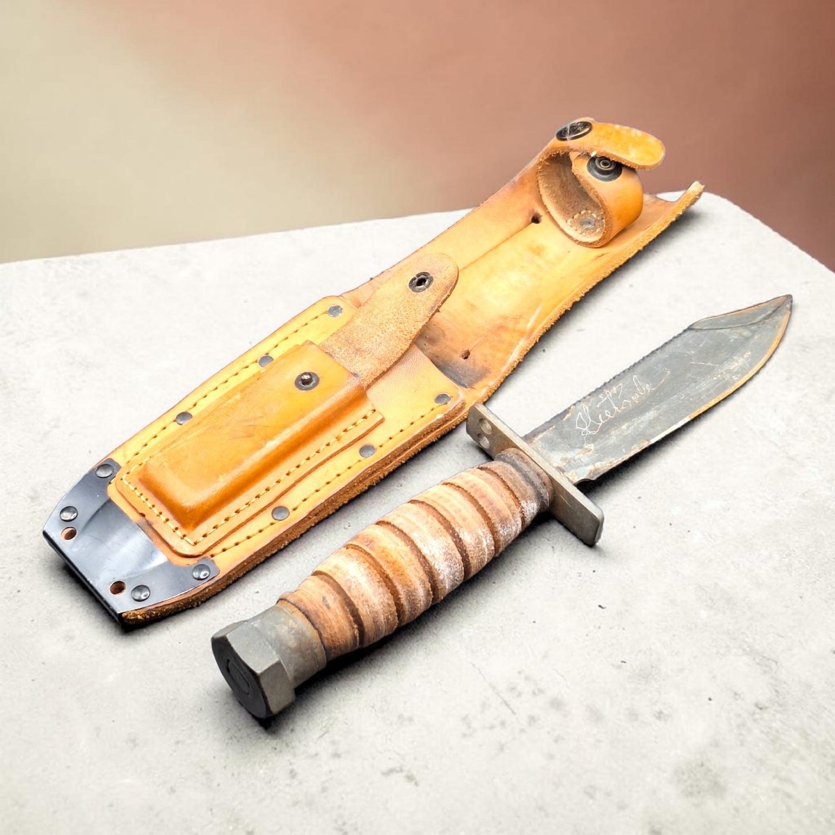 Vintage Ontario 5-94 Fixed Blade US Pilot Survival Knife With