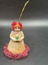 Vtg Jasco L’IL CHIMER DOLL BELL CHRISTMAS ORNAMENT PORCELAIN HAND PAINTED