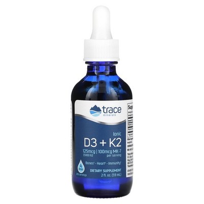 2 X Trace Minerals �, Ionic D3 + K2, 2 fl oz (59 ml)-Worldwide