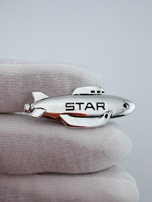 General Dynamics Silver Tone Star Submersible Tie Clip