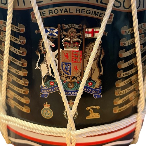 Replica Reggimentale 1° Bn The Royal Scots Tamburo Secchiello Ghiaccio Barware Inghilterra 1995 - Foto 3 di 16