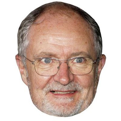 Jim Broadbent Big Head. Größer als das Leben Maske.