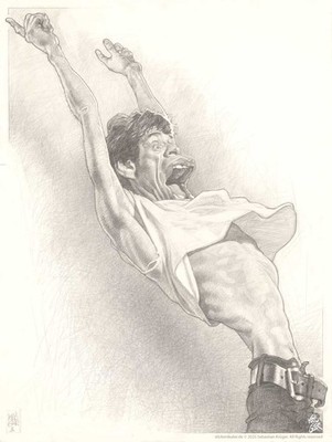Aufkleber Mick Jagger ''having a good time''  Größe ca. 13x10 cm
