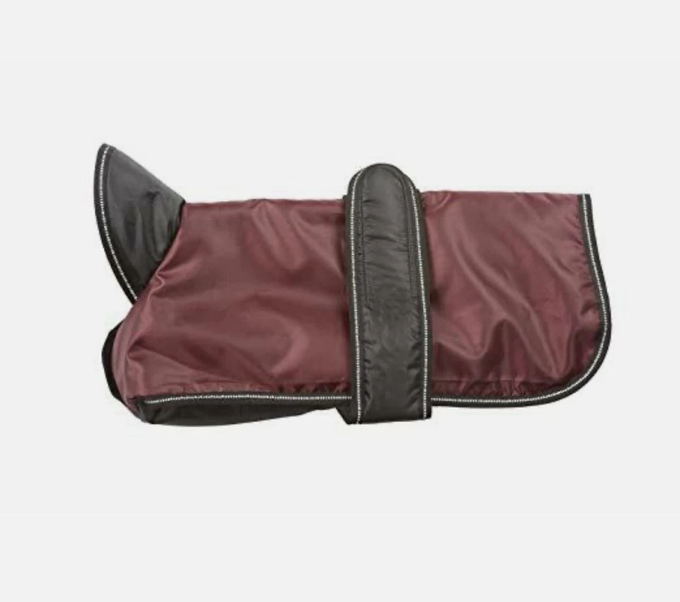 Moda Mascota Reversible Ártico Perro Abrigo Medio Cálido Acolchado Borgoña Negro Chaqueta Foto 2 de 4