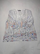 Tango Mango Art-To-Wear Skyline & Boat Print Tunic | Size XL