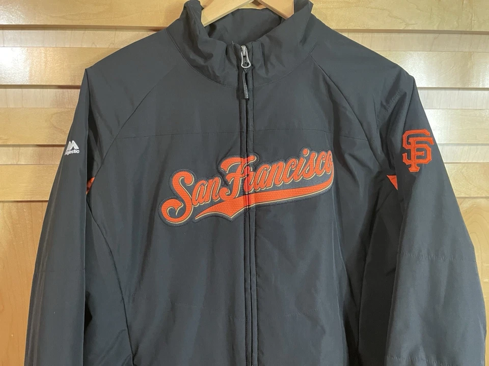 Auth Majestic MLB San Francisco Giants Fleece Line Zip Dugout Jacket Women’s XL - Image 2 of 4