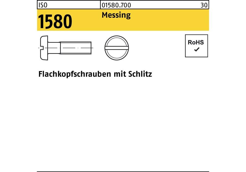 Рейхер Флякопфшраубе ISO 1580 m.Schlitz M 6 x 30 Messing