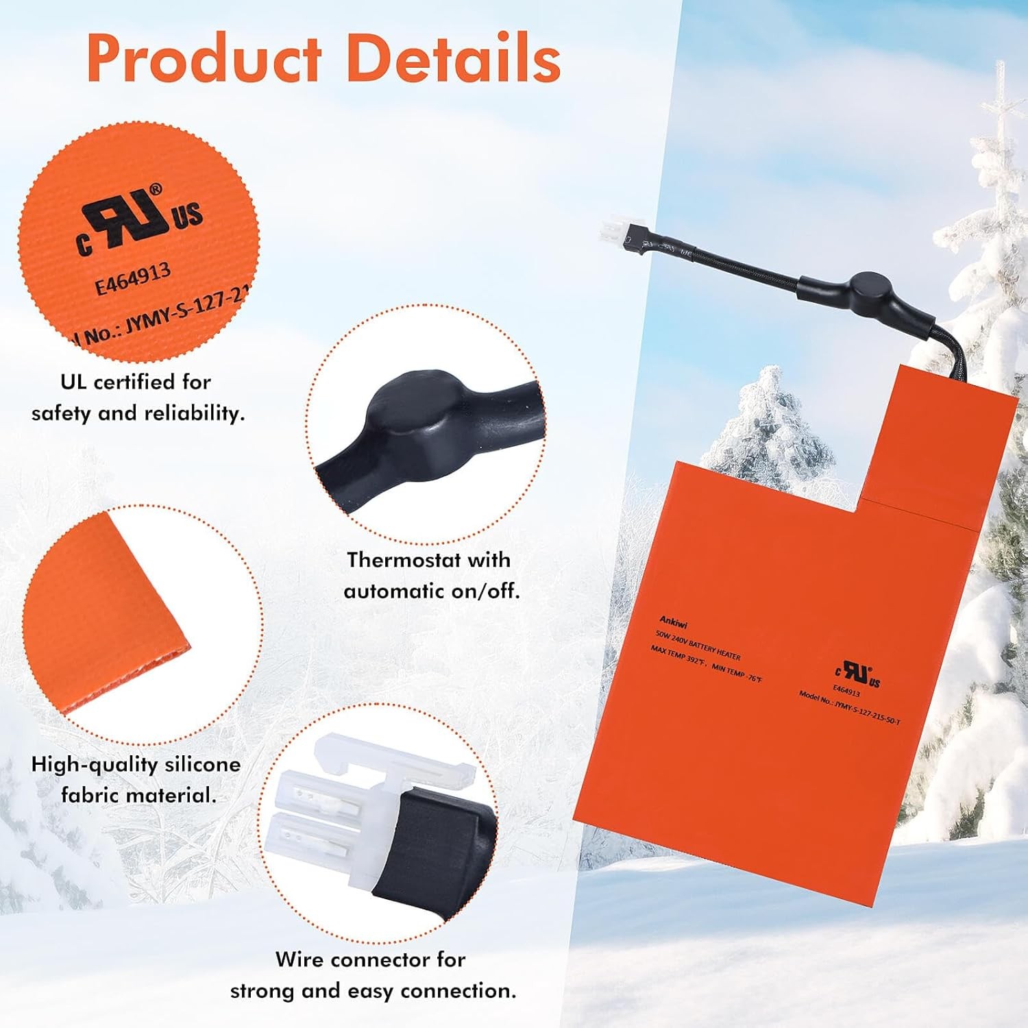 Battery Heater Pad for Generac Generator, Battery Warmer Pad for Generac 7101, C