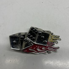 Dice Belt Buckle Vintage Great American Buckle 2000 Dice/Flames 3.7" Fits 1.8"