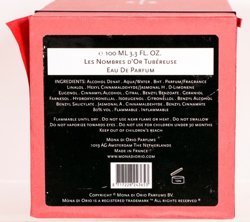 Mona Di Orio Les Nombres d'Or Tubereuse - 100 ml (3,3 oz) - Descontinuado Raro EE. UU. - Imagen 6 de 7