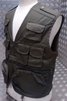 Angeln Jäger Fotografen Multi Pocket Weste Militärgrün (OD) - alle Größen