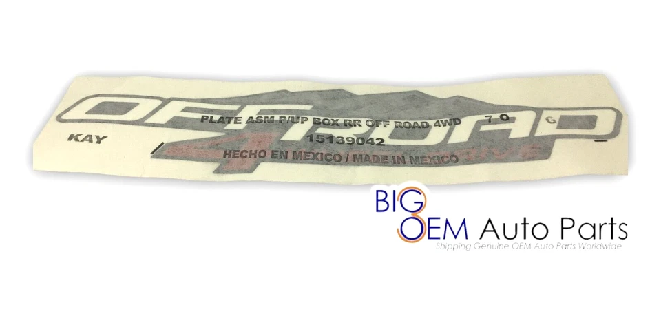 GMC Canyon Colorado 2004-2012 plataforma trasera todo terreno 4 ruedas tracción calcomanía OEM 15139042 Foto 3 de 4