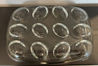 HEAVY Clear Glass Deviled Egg Tray Plate Dish 11 3/4" x 8 1/4" Hold 12 Halves
