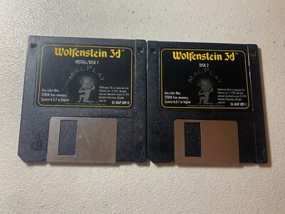 Wolfenstein 3D Macintosh id Video Games Apple Floppy Disk Manual Mac Computer