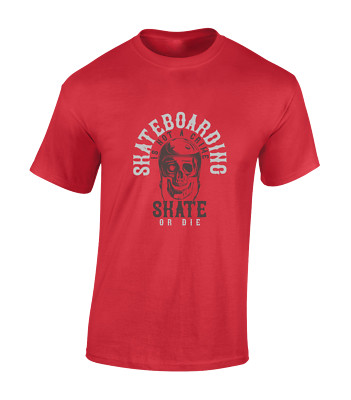 SKATE OR DIE HERREN T-SHIRT SKATEBOARD SKATER DESIGN KLEIDUNG COOL TOP GESCHENKIDEE