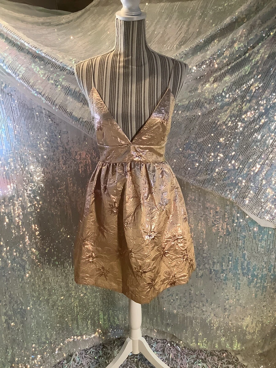 Metallic floral dress 2025