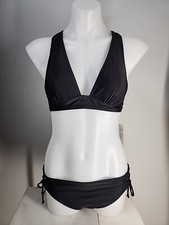 Nwt Cupshe Womens Two Piece Swimsuit Size S - Black.