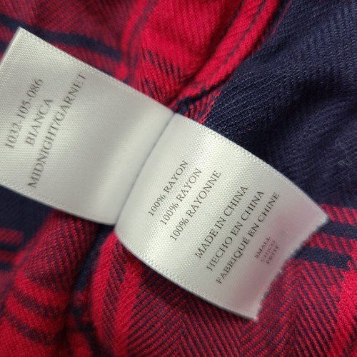 Rails Flannel Shirt Womens Small Red Plaid Button Bianca Garnet - Picture 4 of 18