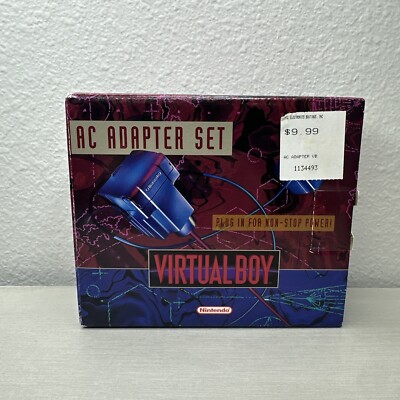 Official OEM Nintendo Virtual Boy AC Adapter Set NIB New in Original Box!