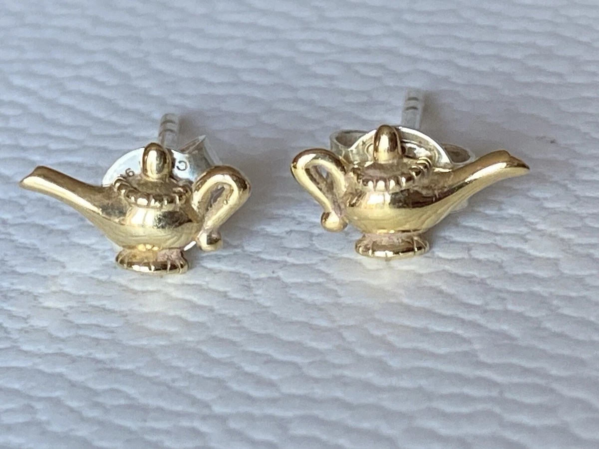 Genuine Chamilia DISNEY ALADDIN Gold Plated Lamp Earrings CHAM 925