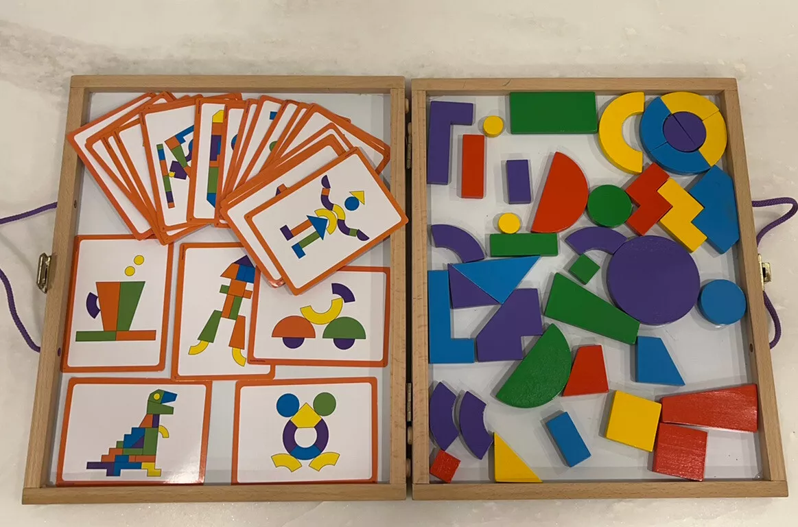 IMAGINETS MAGNETIC SHAPES Mindware Design Cards FOLDS Into Wood