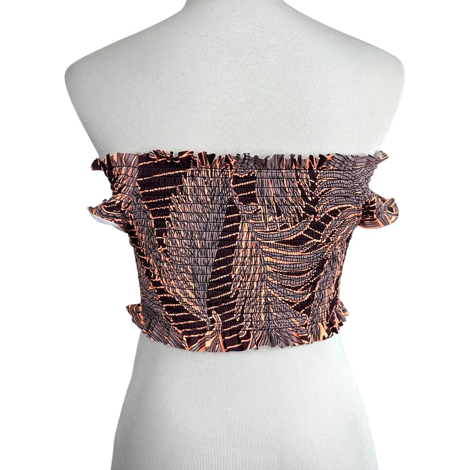 Maaji Womens Second Nature Smocked Off the Shoulder Bikini Top Sz Large Swimwear - Image 3 of 4