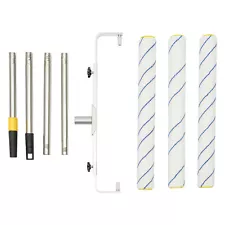Large Paint Roller Adjustable Roller Frame Extension Poles 3 Roller Brushes Kit