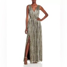 Eliza J Belted Gown Women's Size 12 Shimmering In Gray Sleeveless NEW