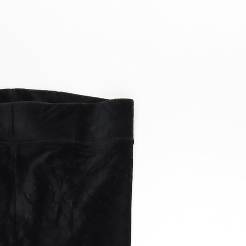 Marks & Spencer Womens Black Cotton Blend Trousers Size 12 L25 in Regular - Picture 4 of 12