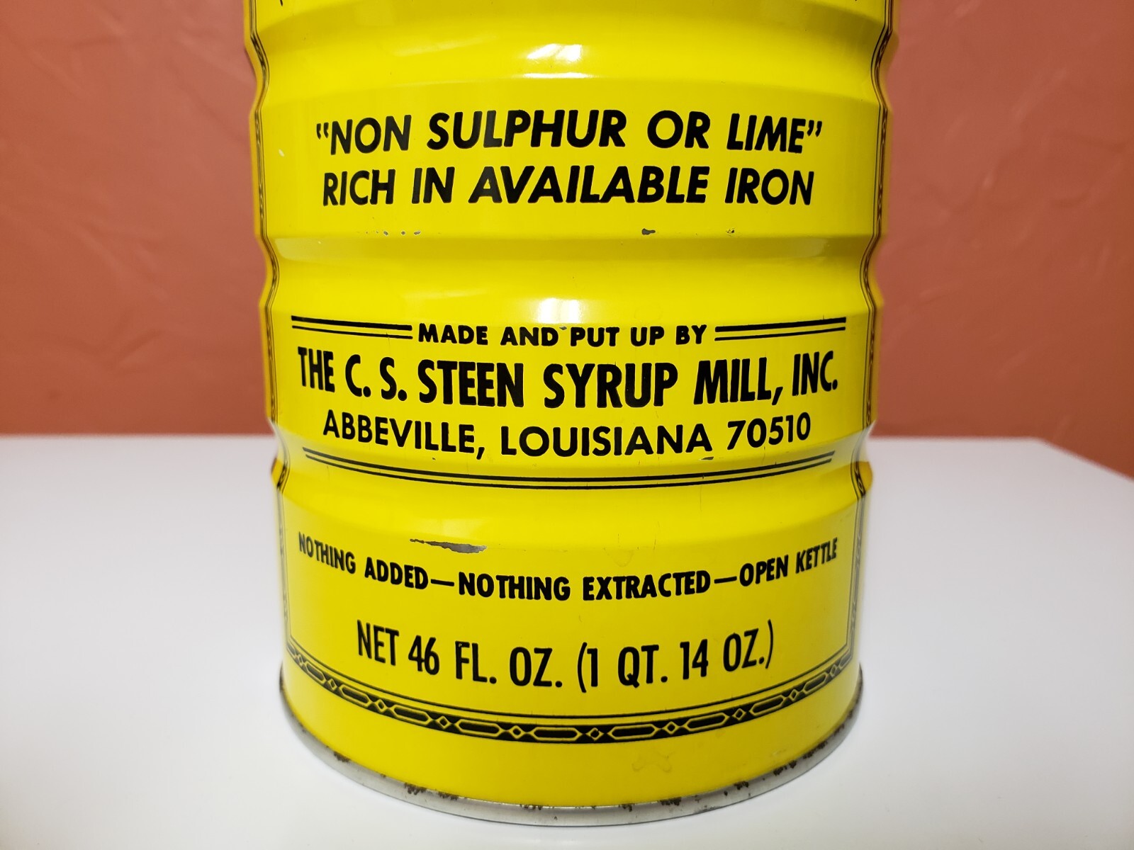 Steens Syrup Abbeville Louisiana Tin Can Display Grocery Store 1980's