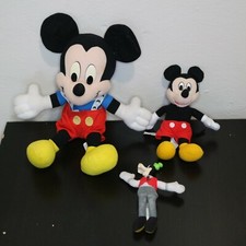 Vintage Mickey Mouse  Goofy Doll lot 14" 8" 7"