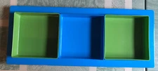 Party Serving Blue Tray w/ 3 Separate Removable  Plastic Dips Retro Chic