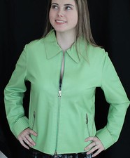 Coujote D'italia Italy Buttery Soft Leather Spring Green Jacket Coat M 46 10 12