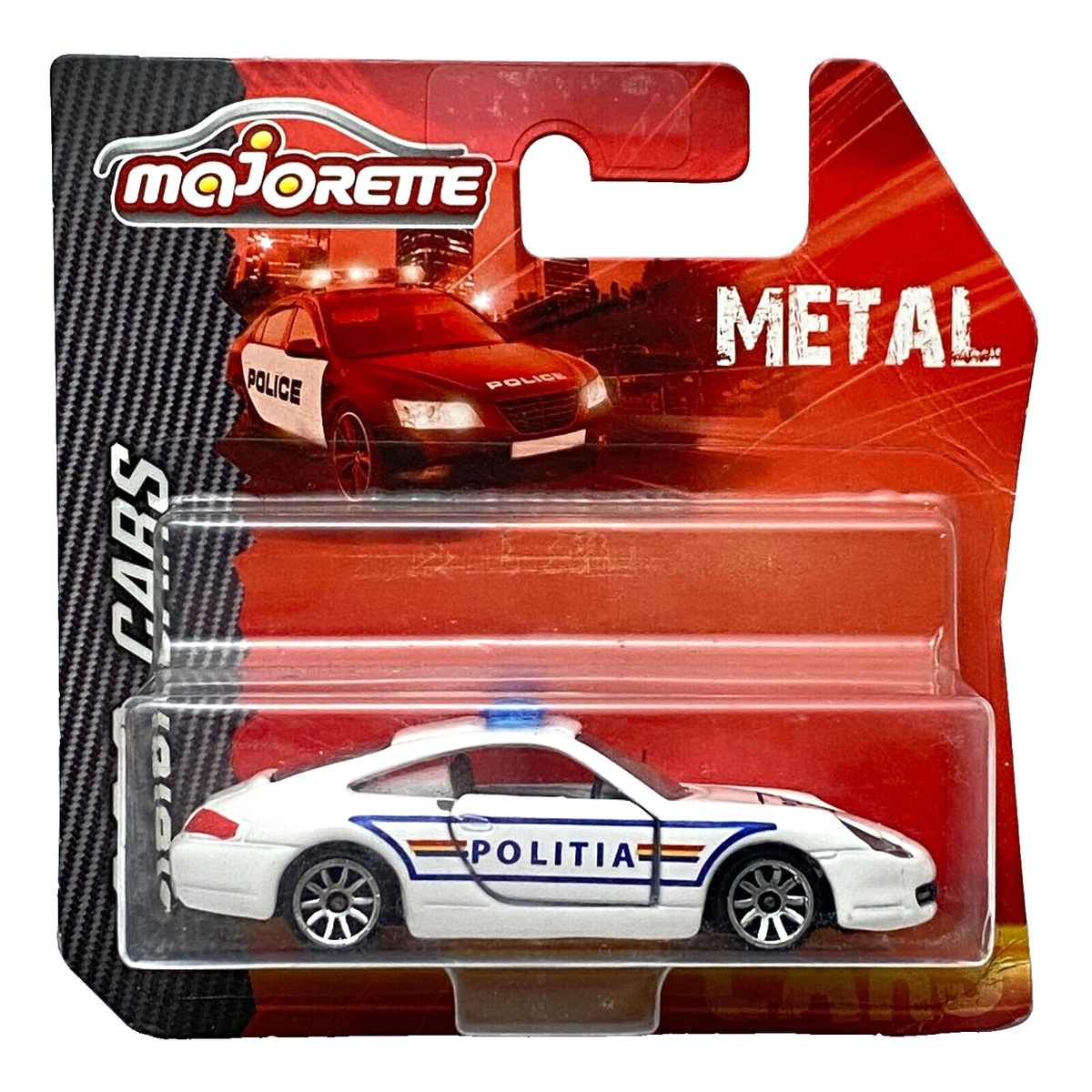 Porsche Carrera GT Police Joustra – Tôle Lithographiée, Mécanique Friction, Années 60 (Très Bel état)
