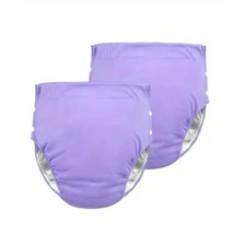 2-Pack Unisex Adult Diapers Breathable Leakproof Reusable Adjustable Waterproof