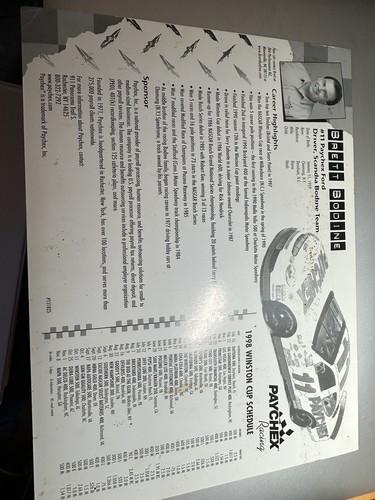 Brett Bodine Nascar Autographed 8.5" x 11" Schedule Program 1999 ManCave SheShed - Picture 5 of 5