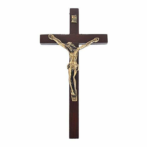 10" HOBBY LOBBY VERY NICE RELIGIOUS WALL DECOR CROSS brown blue tin (cd